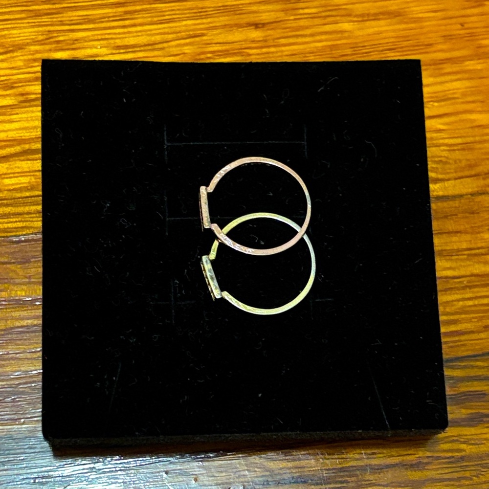 Two Stacking Rings - Gold and Rose Gold with crystals